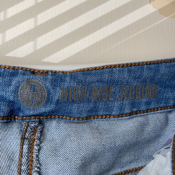 Blue slightly ripped Jean hi-rise jeggings - Picture 3 of 3